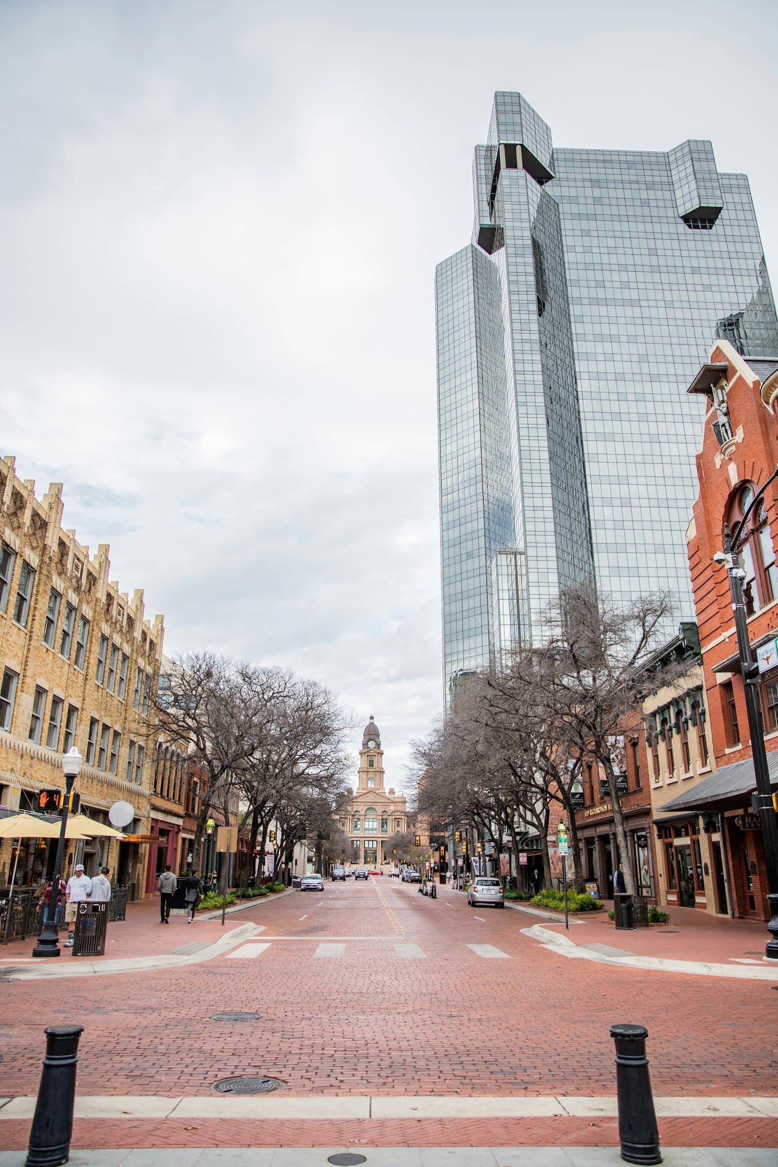 Downtown Fort Worth near Sundance Square, looking toward the Tarrant County Courthouse