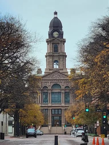 The historic Tarrant County Courthouse in downtown Fort Worth